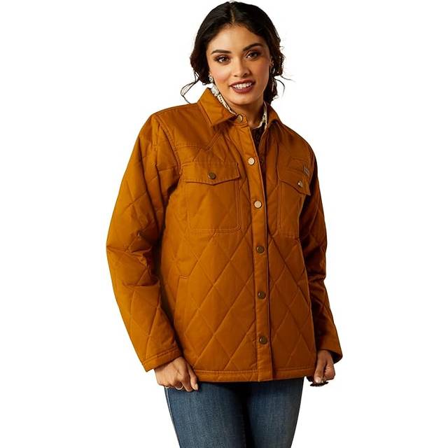 Women's Grizzly Quilted Barn Jacket in Chestnut Horse, Size X-Small, by Ariat