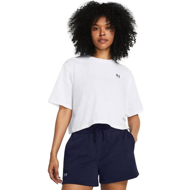 Under Armour Boxy Crop Logo Women's Short Sleeve White / Black L