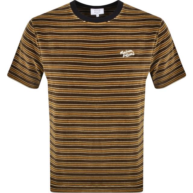 Maison Kitsune Striped Oversized T Shirt Brown