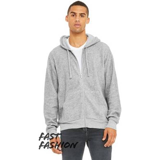 Bella+Canvas Unisex Sueded Fleece Full-Zip Hoodie Athletic Heather L - athletic heather