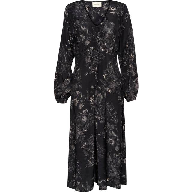 Cream Crlova Dress Dam Midiklänningar Stl. 40 - Från Magasin - Black And White Abstract Flowe (40)