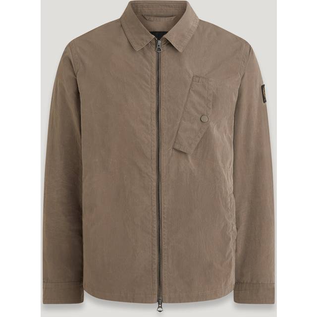 Belstaff Hauler Washed Nylon Zip Overshirt - Natural, Natural, Size S, Men