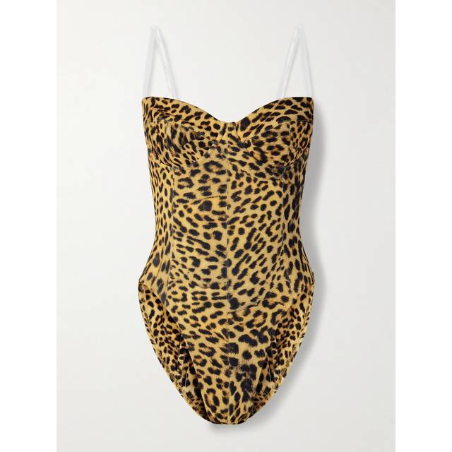 Norma Kamali - Mio Strapless Leopard-print Swimsuit - Leopard print - Animal print - x large