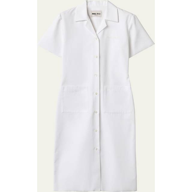 Miu Miu Cotton Poplin Dress - White - 38