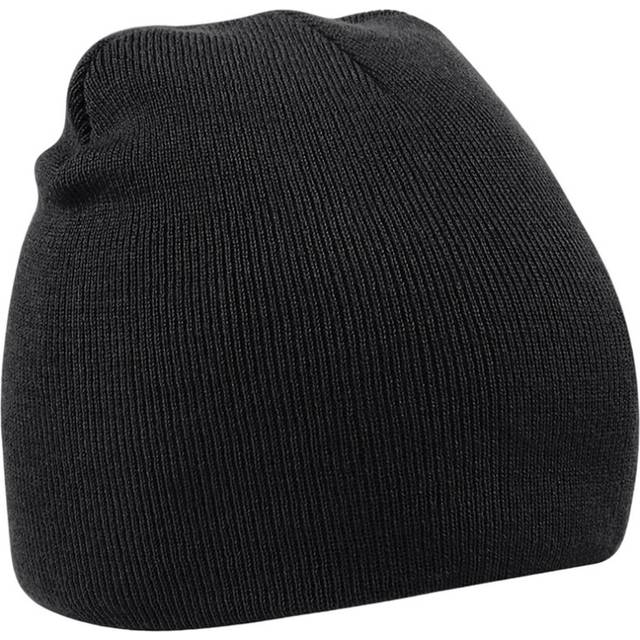 (One Size, Black) Beechfield Plain Basic Knitted Winter Beanie Hat