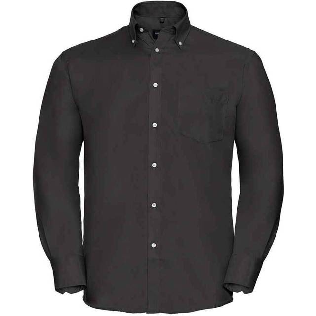 (16.5in, Black) Russell Collection Mens Ultimate Long-Sleeved Formal Shirt