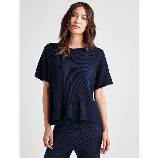 Georgie Cashblend Rib Short Sleeve Sweater