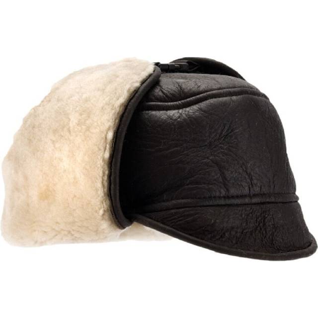 (M, Dark Brown Forest) Eastern Counties Leather Mens Harrison Aviator Sheepskin Hat
