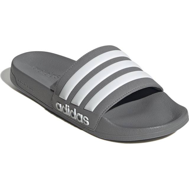 adidas unisex-adult Shower Slide Grey/White/Grey 8