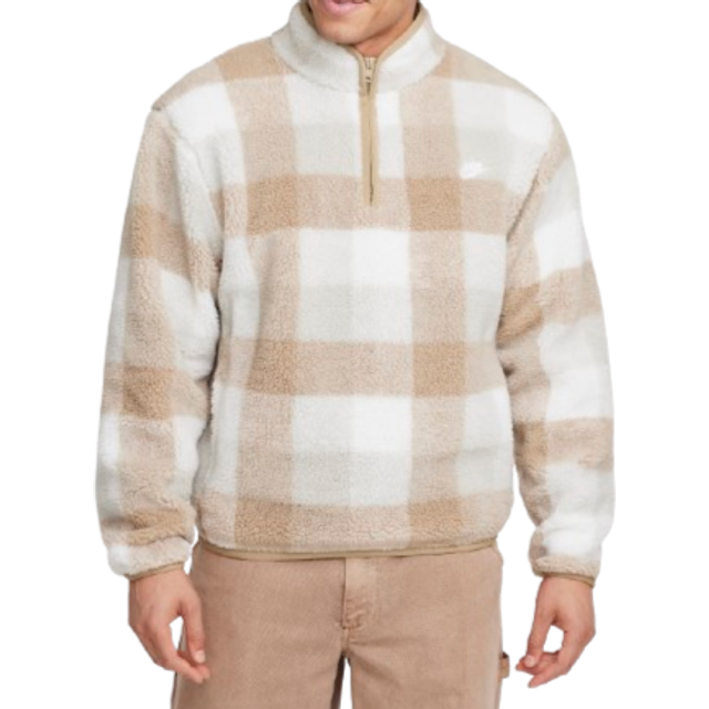 Nike, Jacka, Herr, XL, Polyester, Half-Zip Pile Jacket med sidofickor - beige (XL)