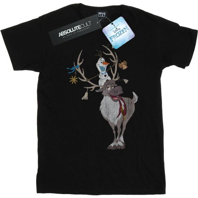 Frozen Sven And Olaf Christmas Ornaments T-Shirt - Black - XXL