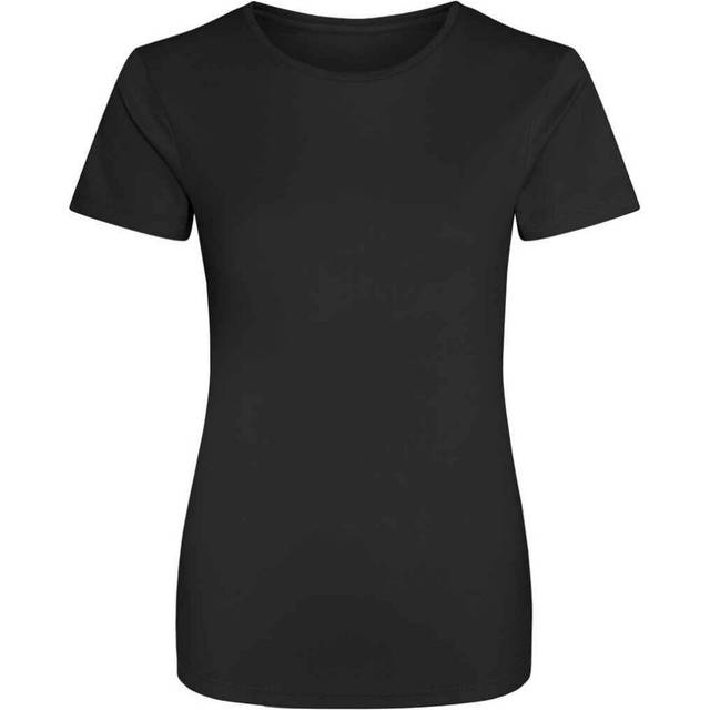 (XS, Jet Black) AWDis Just Cool Womens/Ladies Sports Plain T-Shirt