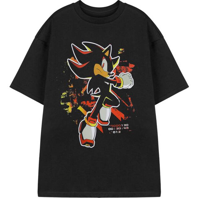 (Large) Sonic the Hedgehog Short Sleeved T-Shirt (Mens Black)