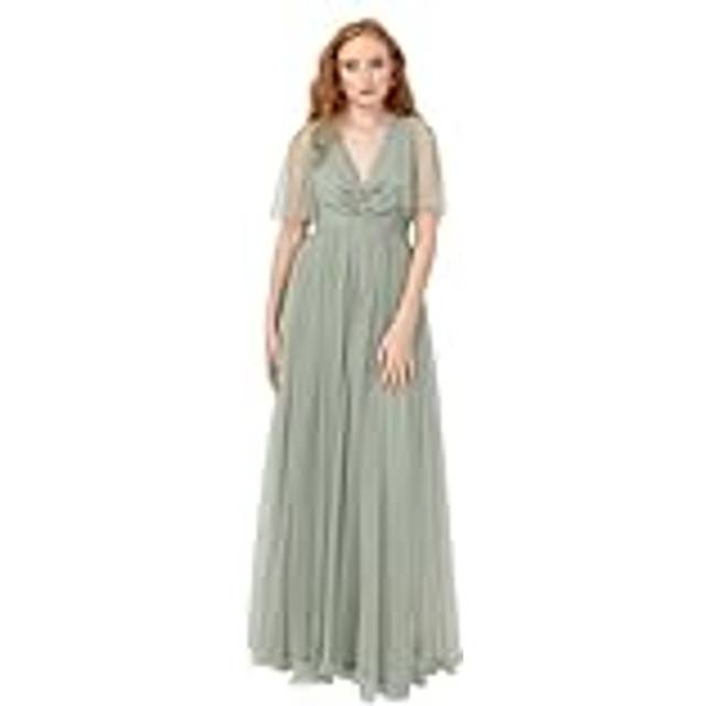 Anaya With Love Twist Front Tulle Maxi Dress, Frosty Green