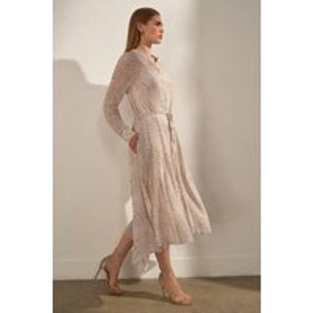 The Founder Print Viscose Georgette Woven Midi Dress - Animal