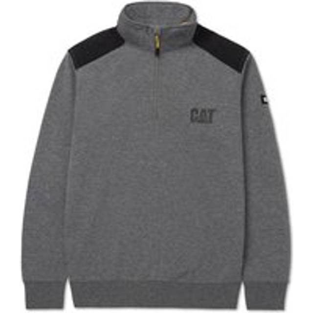 Men's Caterpillar Men's Essential 1/4 Zip Sweatshirt in Dark Heather Grey - Size: 40/Regular