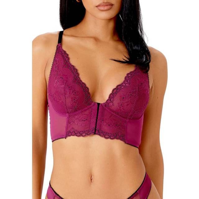 Gossard Womens Superboost Lace Deep V Bralet - Purple Polyamide - Size 32FF