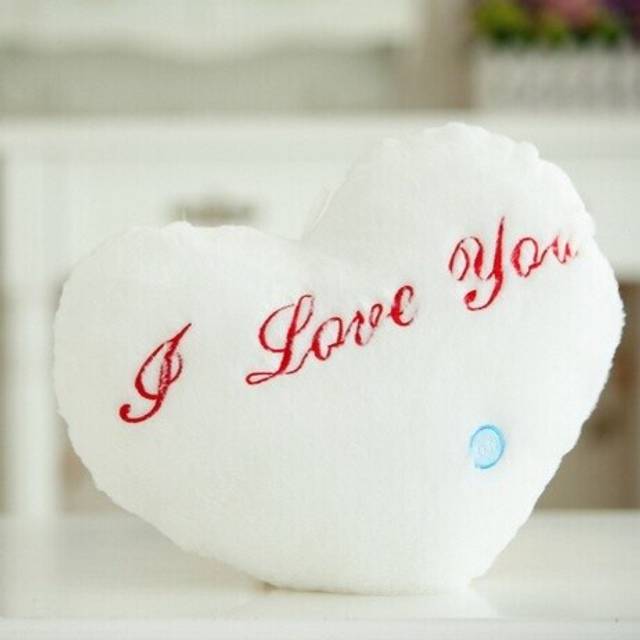 (H) Creative Luminous Pillow Stars/Love Stuffed Plush Toy Glowing Colorful