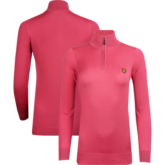 The Open Lyle & Scott 1/4 Zip Midlayer - Pink - Womens