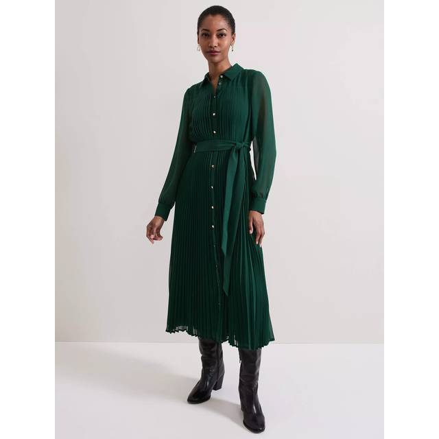 Phase Eight Gabriela Shirt Dress, Dark Green