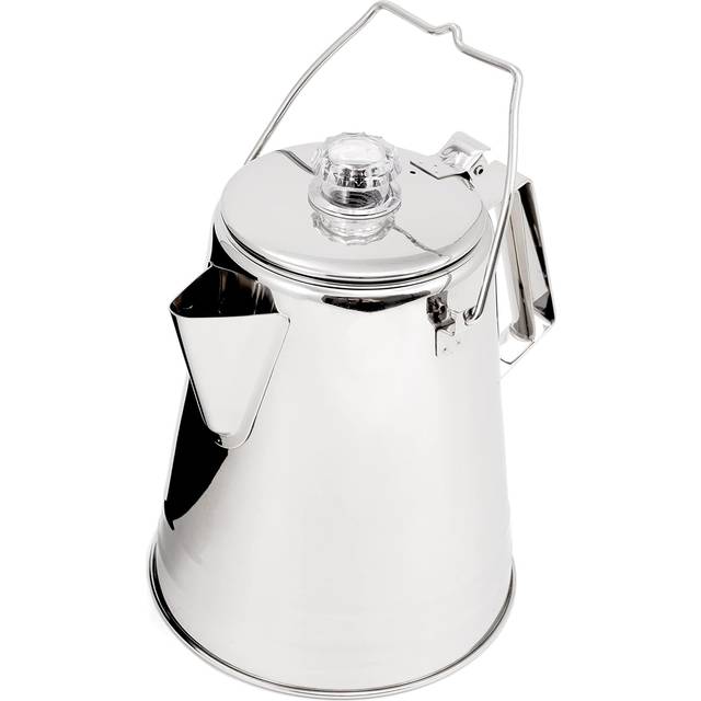 GSI Outdoors Glacier Stainless Steel Percolator Coffee Pot | Ultra-Rugged for Brewing Coffee Over Stove and Fire | Ideal for Group Camping, 28 Cup (65