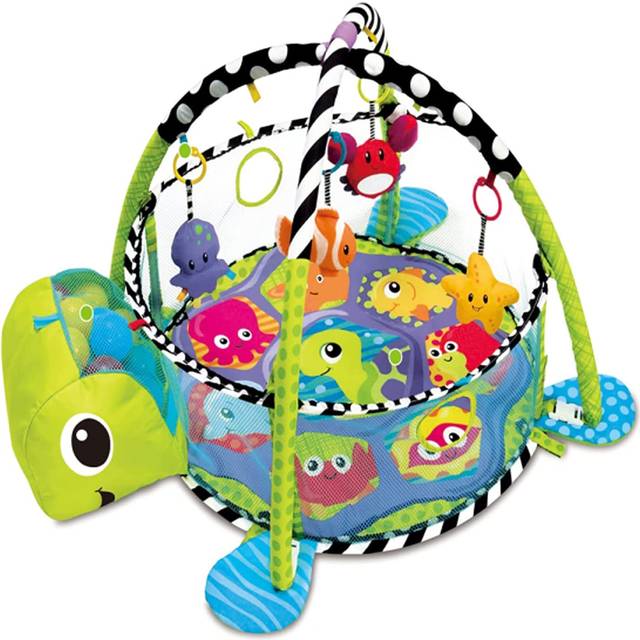 Turtle baby gym 3 in 1 activity play floor mat ball pit & toys babies playmat