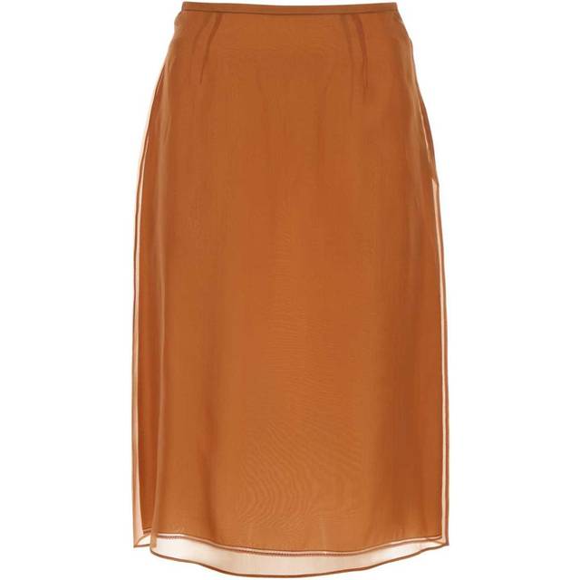 Prada Women's Copper Organza See-Through Skirt in Orange | Size 42 | P123JSOOO1344 Color F0033 (42)