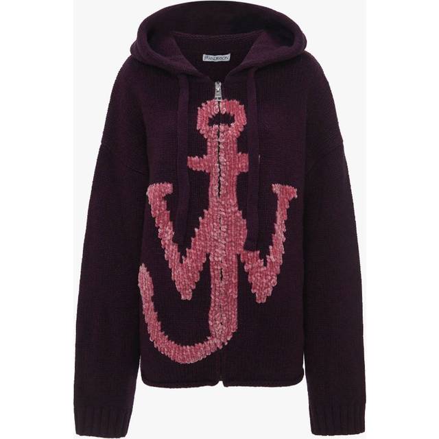 JW Anderson ANCHOR LOGO HOODIE WITH ZIP - purple - M