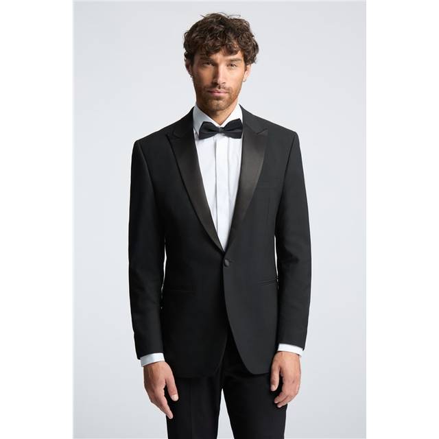 Limehaus Regular Fit Black Tuxedo Jacket - 48R