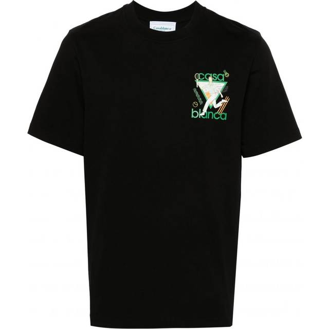 Casablanca Le Jeu Printed Cotton T-Shirt in Black - Black / XL