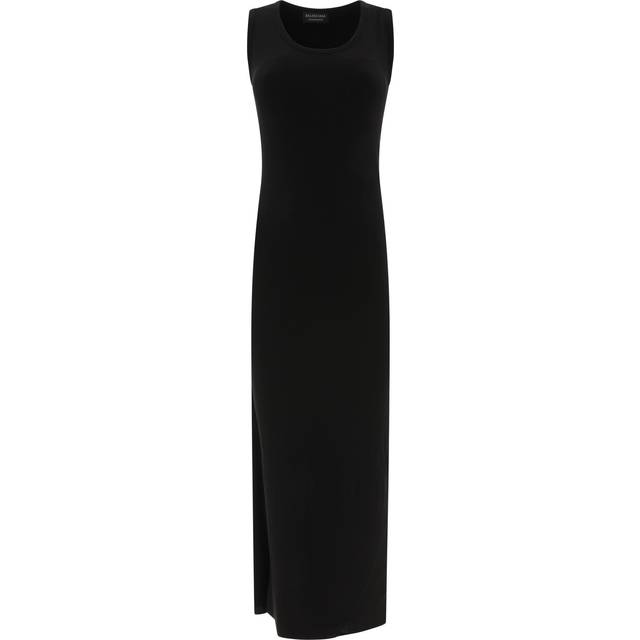 Balenciaga Women's Ribbed Jersey Sleeveless Dress in Black | Size 38 | 794448TOV051000 (38)