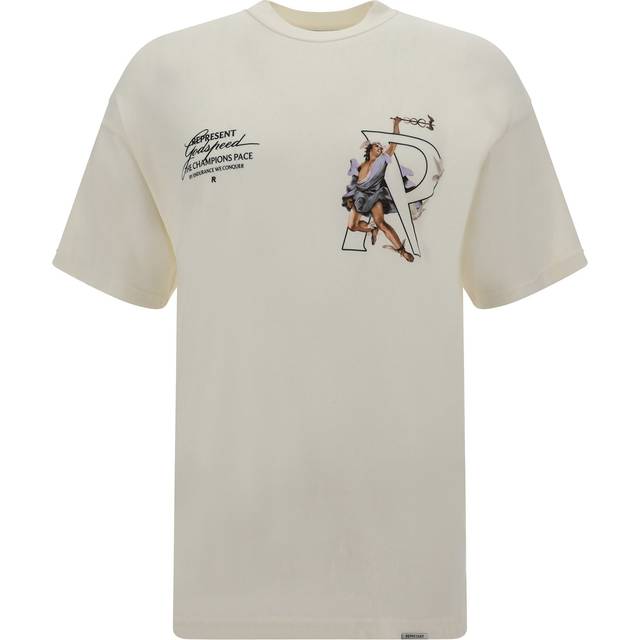 Hermes Crew T-Shirt - Flat White - British fashion label Represent was founded by brothers George and Mike Heaton in 2011 as a college project. Offering luxury streetwear, each collection showcases meticulous designs with expert craftsmanship.