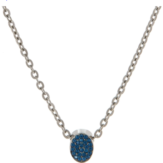 Calvin klein necklace kj8ymn040200 stain steel silver blue crystal lariat £69