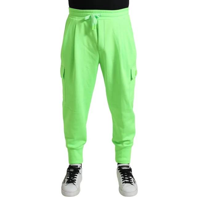 Neon Green Polyester Cargo Jogger Sweatpants Pants - IT48 | M