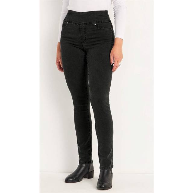 Stretchiga jeggings med hög resårmidja