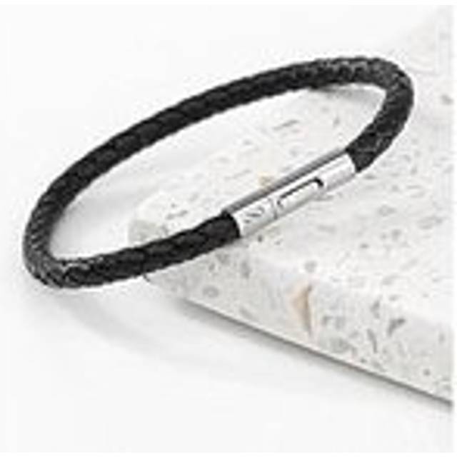 Treat Republic Personalised Men's Infinity Capsule Leather Bracelet