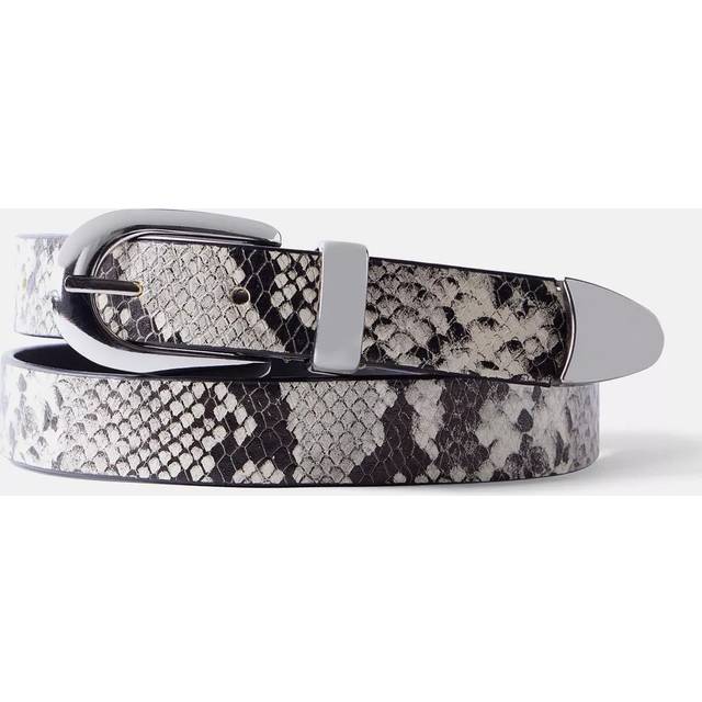 Mint Velvet Snake Effect Leather Belt, Multi