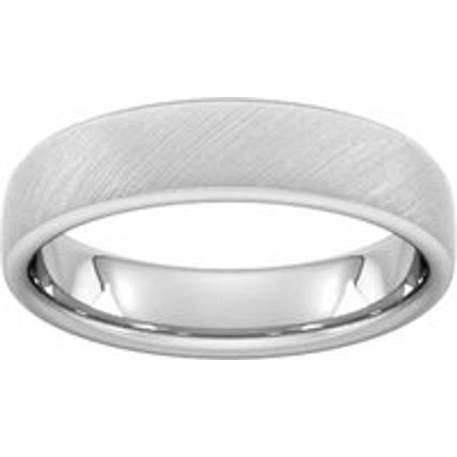 4mm Traditional Court Heavy Diagonal Matt Finish Wedding Ring In 9 Carat White Gold - Ring Size T