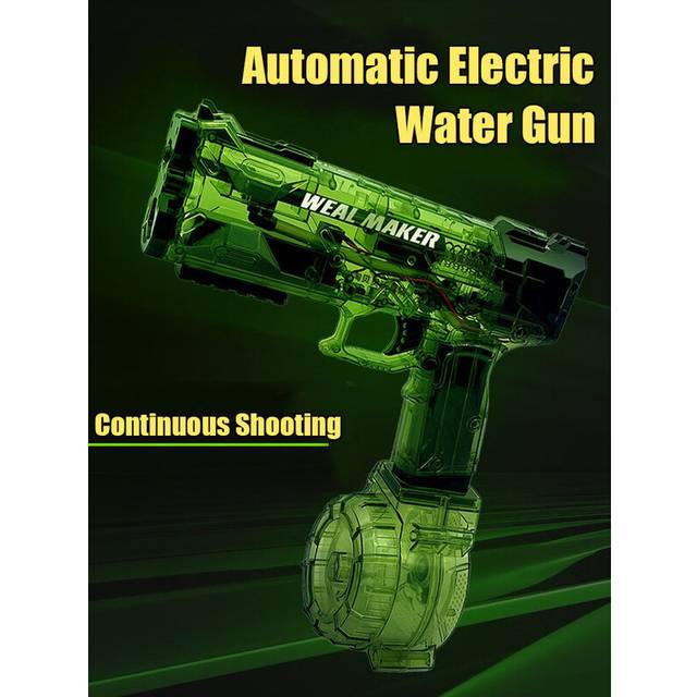 (GREEN) Water Gun Electric Blaster Toys for Children Adults Automatic Squirt Gun
