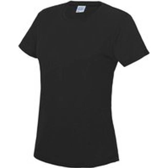 (2XL, Jet Black) Just Cool Womens/Ladies Sports Plain T-Shirt
