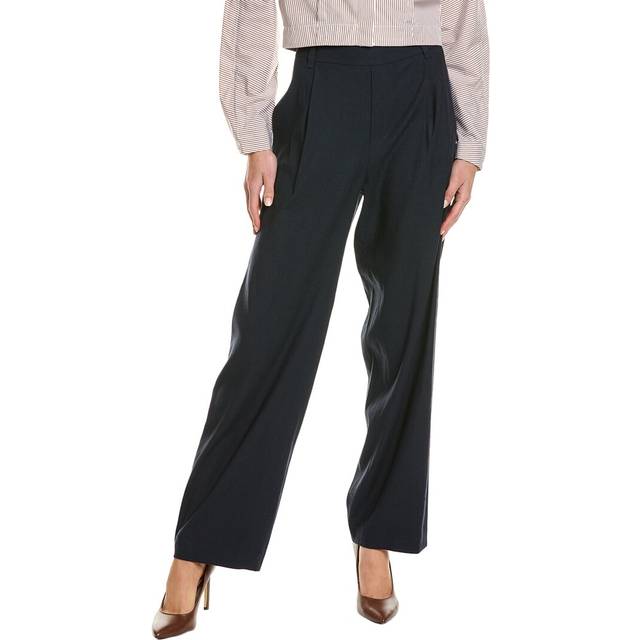 Vince Straight Leg Pull-On Linen-Blend Pant