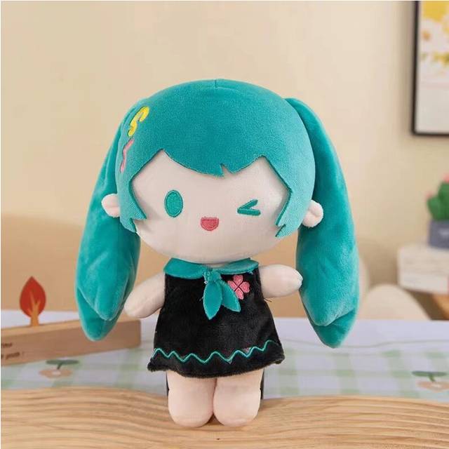 (Dark Blue, 22cm/8.66in) Hatsune Miku Fufu Plush Toy Cartoon Fill Doll Appease Accompany Pillow Gift