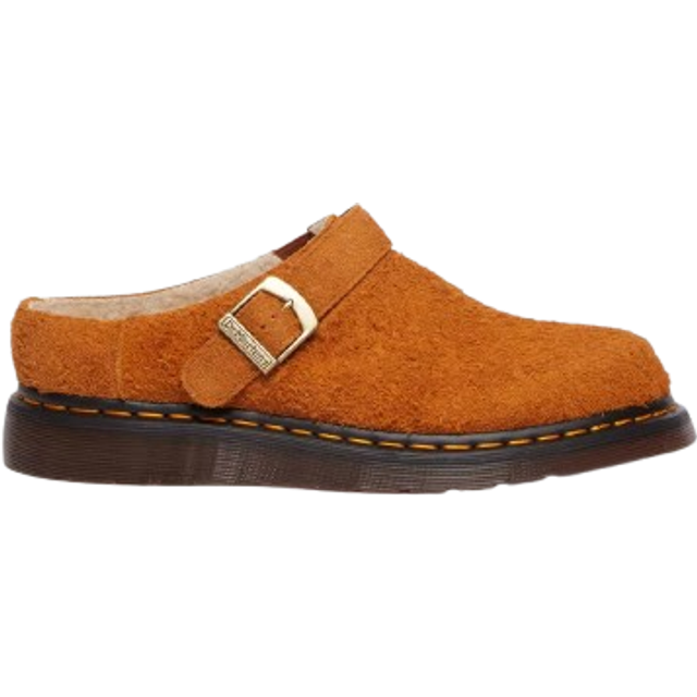 Dr. Martens Isham Faux Shearling Lined Suede Mules in Tan/Brown, Size: 12