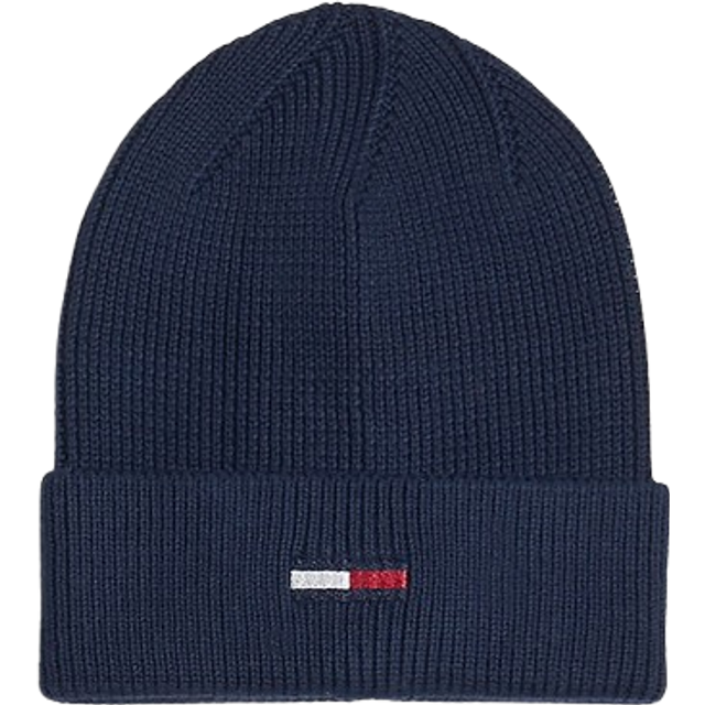 Elongated Flag Rib-Knit Beanie