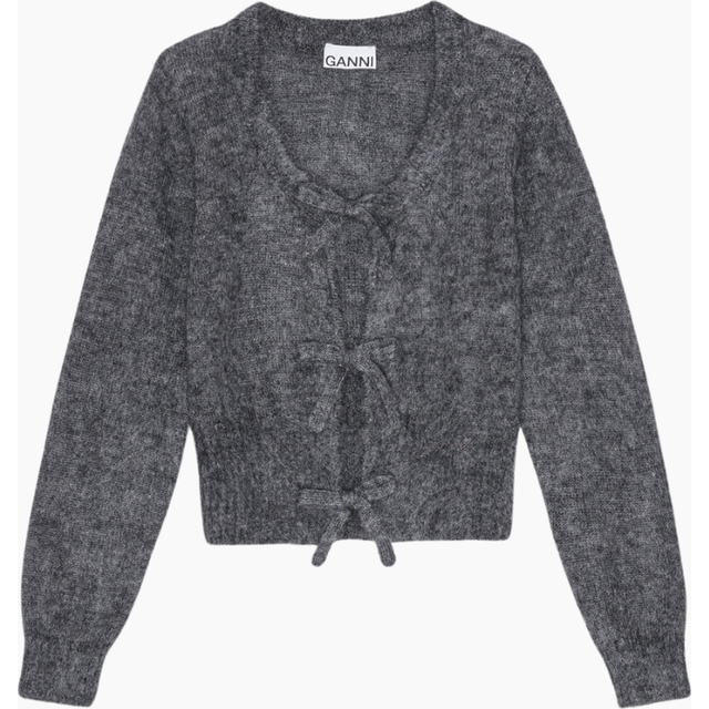 Ganni Light Mohair Tie String Cardigan Dam Koftor & Cardigans Stl. S - Från Magasin - Paloma Melange (S)