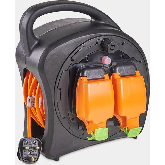VonHaus 25m Splash-Proof Extension Reel, Grey