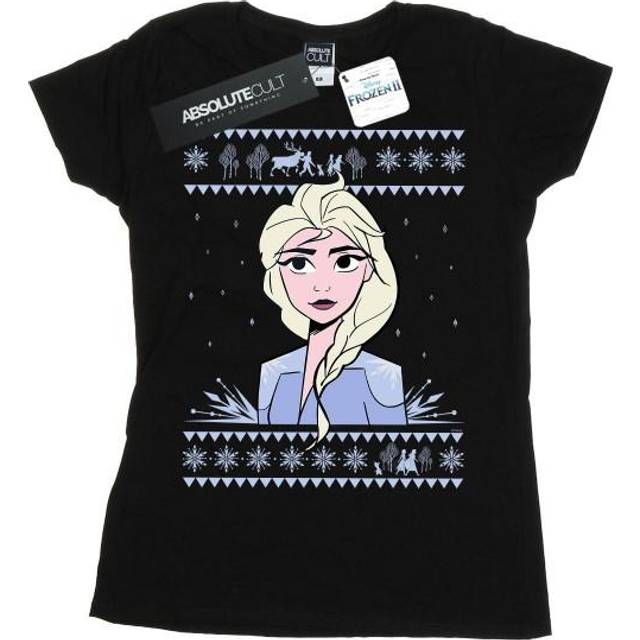 Frozen 2 Elsa Christmas Cotton T-Shirt - Black