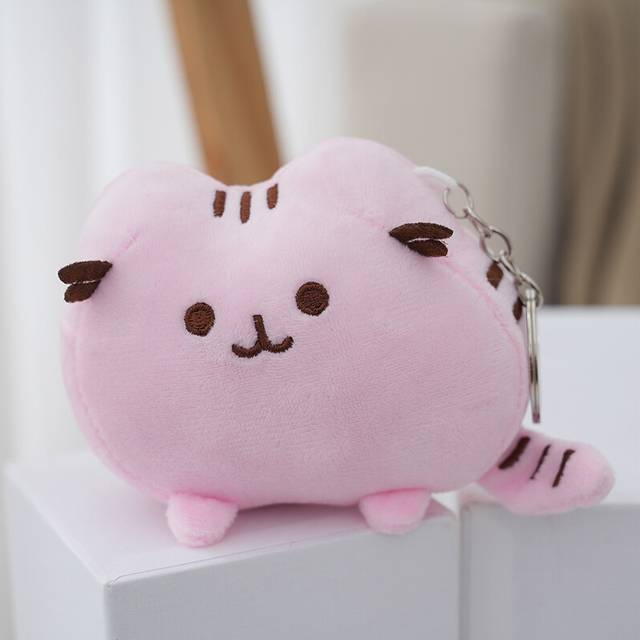 (Pink) Delightful Cartoon Cat Plush Doll Adorable Kitten Toy Pp Cotton Stuffed Animal
