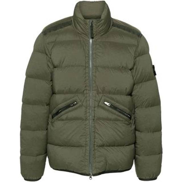 Khaki Zip Puffer Jacket - Green (XL)