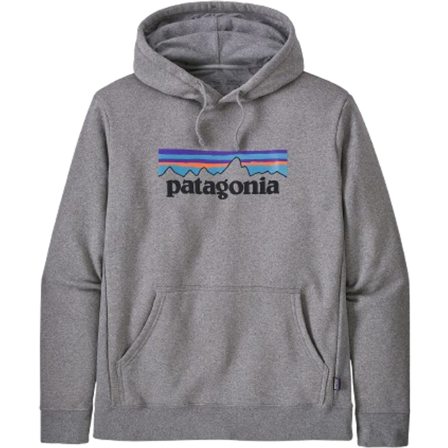 Patagonia P-6 Logo Uprisal Men's Pullover Hoodie, S Gravel Heather - Grey